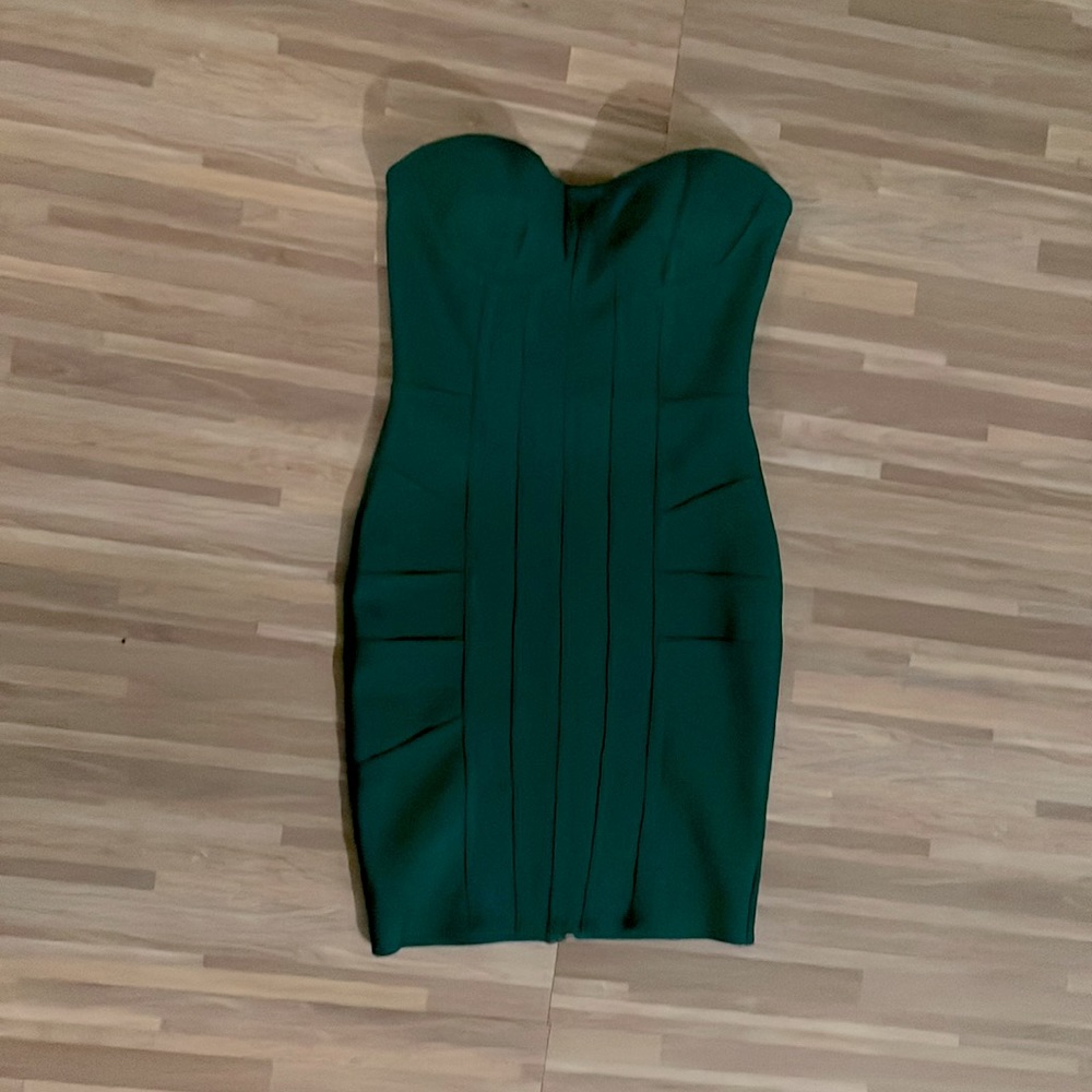 Emerald Green bandage style strapless dress size S